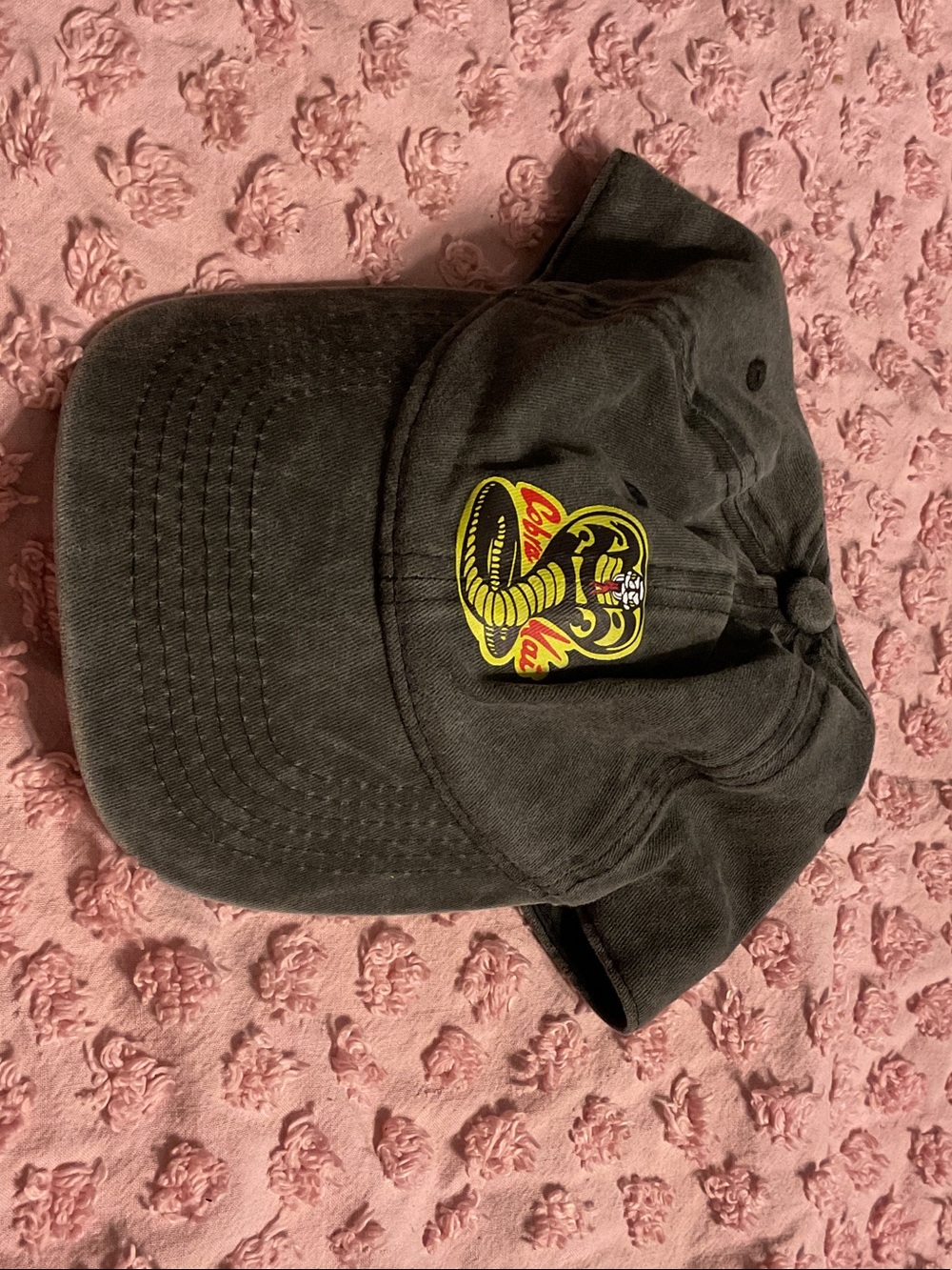 Cobra Kai Logo Black Baseball Cap with Yellow & Red Patch